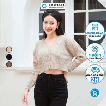 Áo cardigan nữ tay dài GUMAC AD10048 dáng lửng phối layer