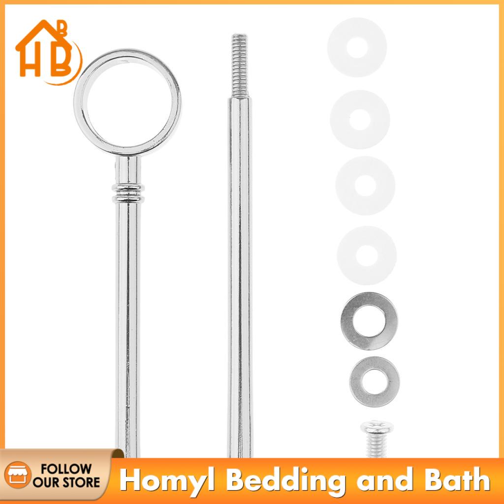 Homyl 2 Tier Top Cake Stand Holder Rack Handle Fitting Hardware Rod - Round, as described Silver