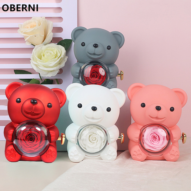 Oberni Beruang Teddy Promise Box - Hidden Jewelry / Box Cincin Nikah Lamaran Tempat Kotak Bunga Mawar…
