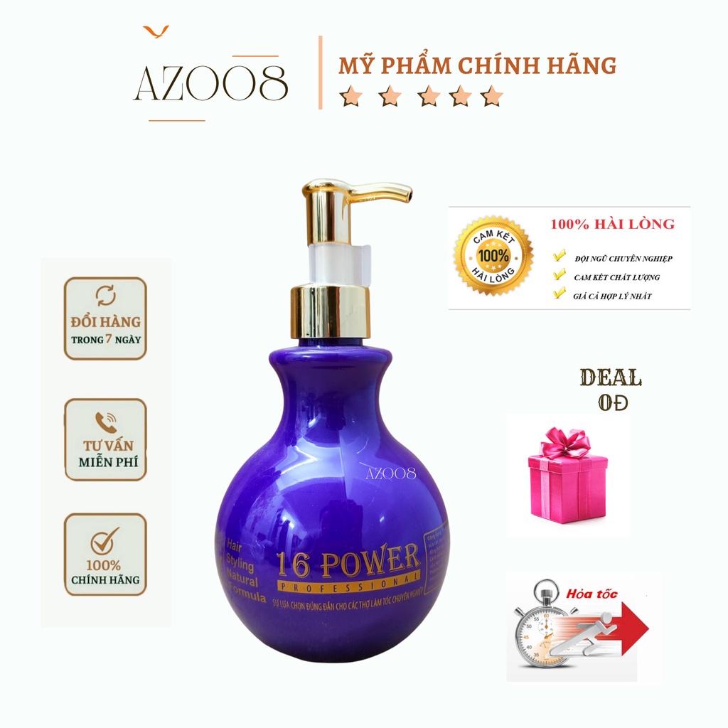 Wax tóc nữ,wax tạo kiểu và giữ nếp tóc cho tóc uốn 16power 300ml AZ.pro tặng mặt nạ tế bào gốc