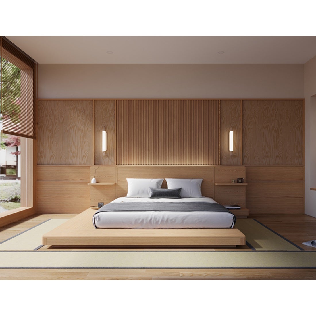 SB Design Square SB CASA เตียงขนาด 6 ฟุต รุ่น Hagi สีไม้อ่อน (บอดี้เตียงด้านซ้าย) พร้อมตู้ข้างเตียง 2 ชิ้น ราคา 46,070 บาท*ส่งฟรี