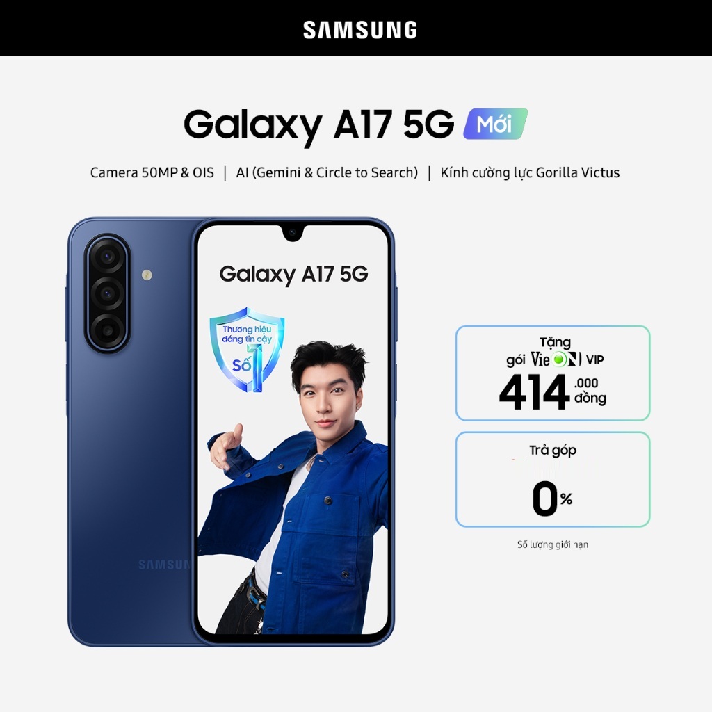 Điện Thoại Samsung Galaxy A17 5G 8GB/128GB - Chính Hãng - Bảo hành 12 tháng