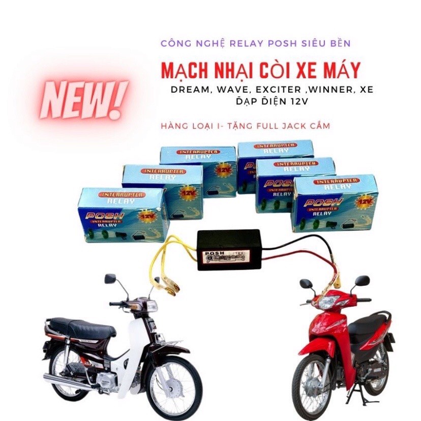 Mạch Nhại Còi Posh 12v lắp cho xe máy