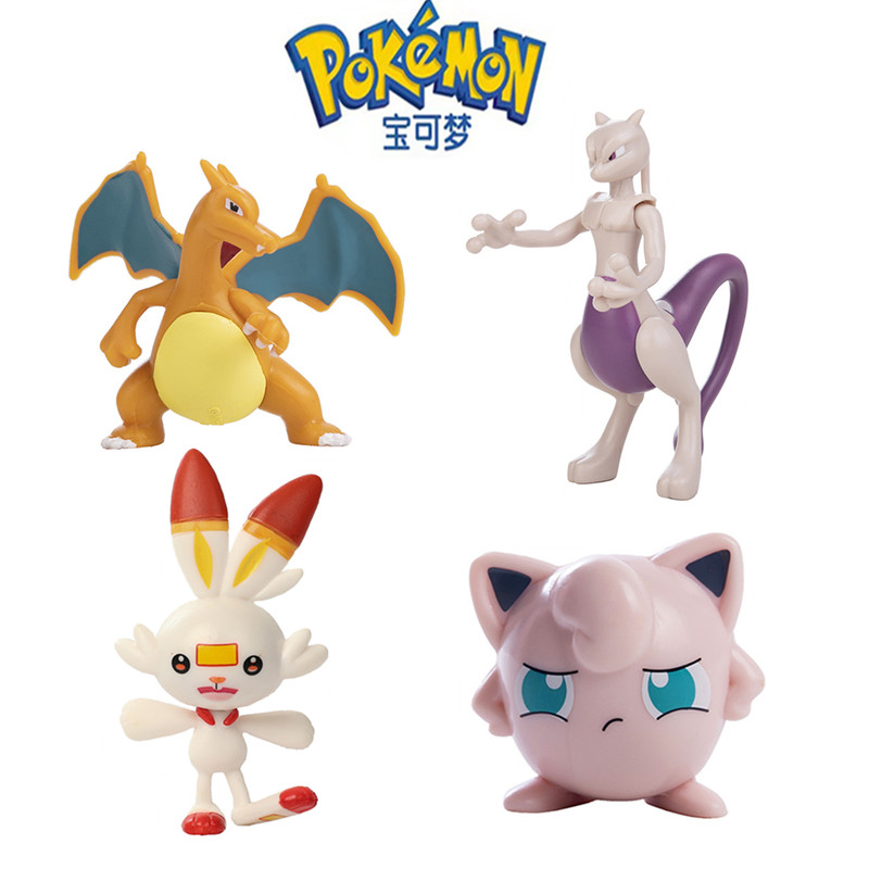 New Pokemon Cartoons Movie Anime Figure Pikachu Mewtwo Gengar Gurado Pocket Monster Action Model Toy