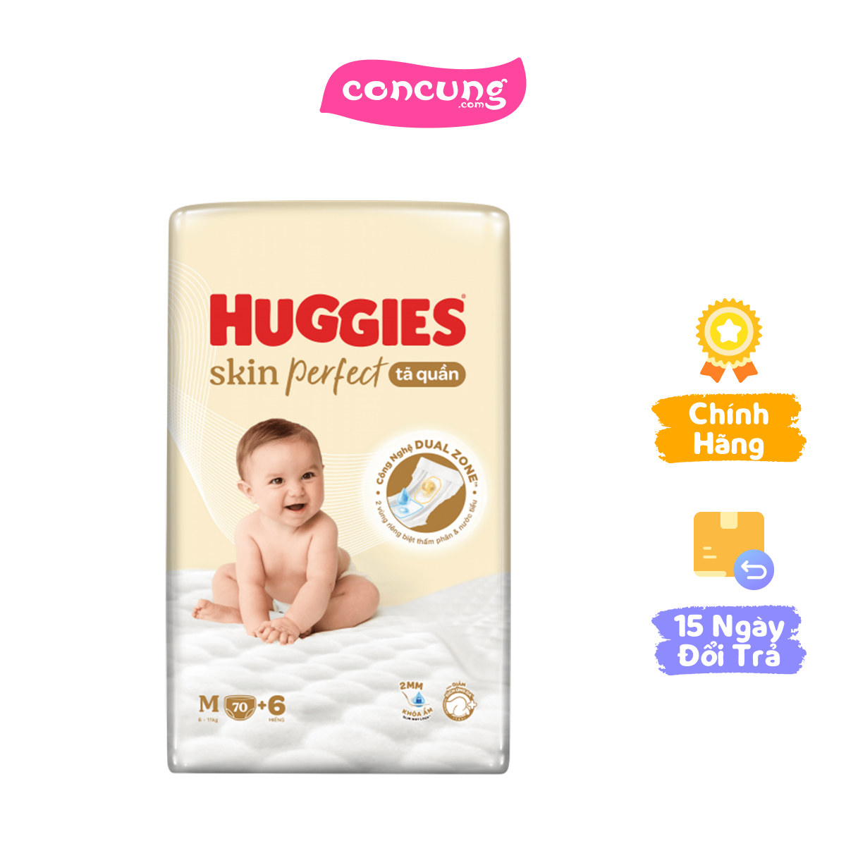 Tã quần Huggies SkinPerfect Pants (M 6-11kg 70+6 miếng)