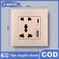 E-WOITD Cung cấp điện 2100mA USB ổ cắm quốc tế Bảng điều chỉnh 13A anh tường loại C giao diện