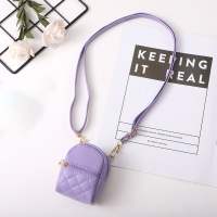 YUNAFIN Mini Coin Purse Portable PU Leather Crossbody bag Solid Color Cash Wallet Women