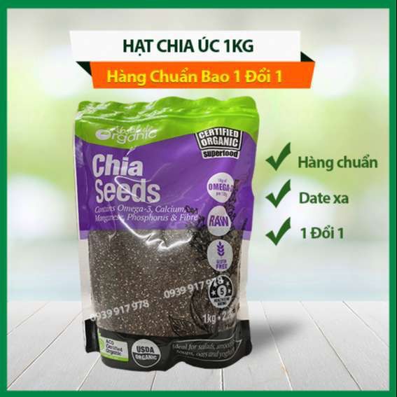 Hạt chia úc organic 1kg hạt chia giảm cân hữu cơ hàng chuẩn chất lượng date mới