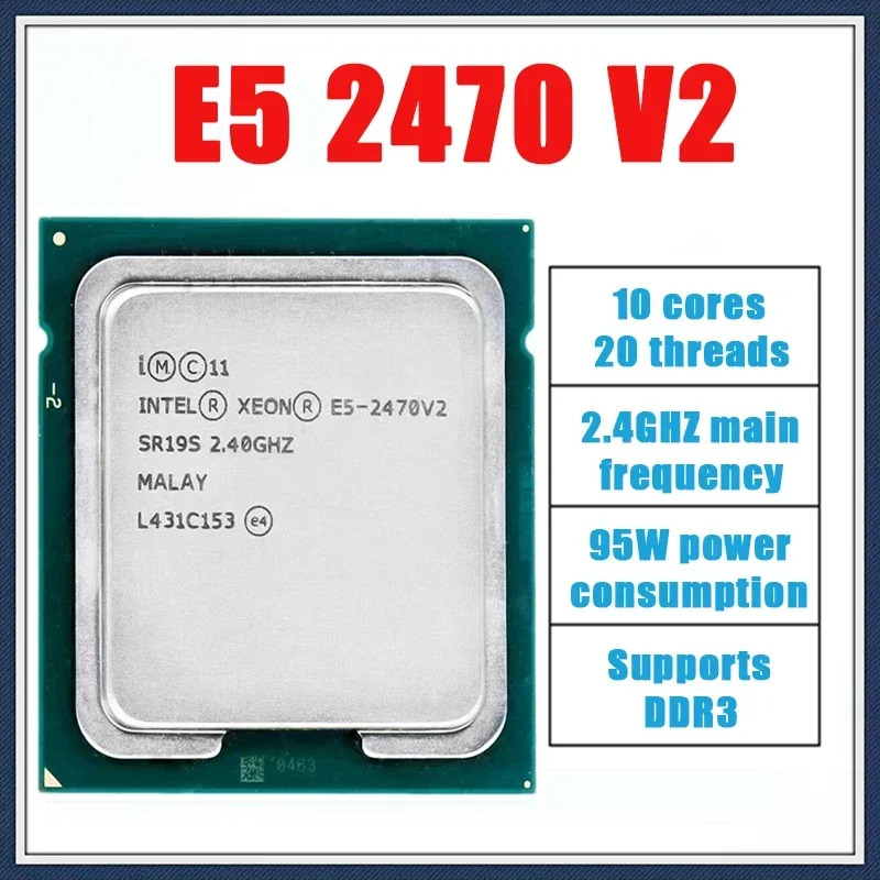 Được sử dụng trong Xeon E5 2470v2 E5 2470 V2 2.4GHz Mười lõi hai mươi-thread Bộ xử lý CPU 25m 95W LG