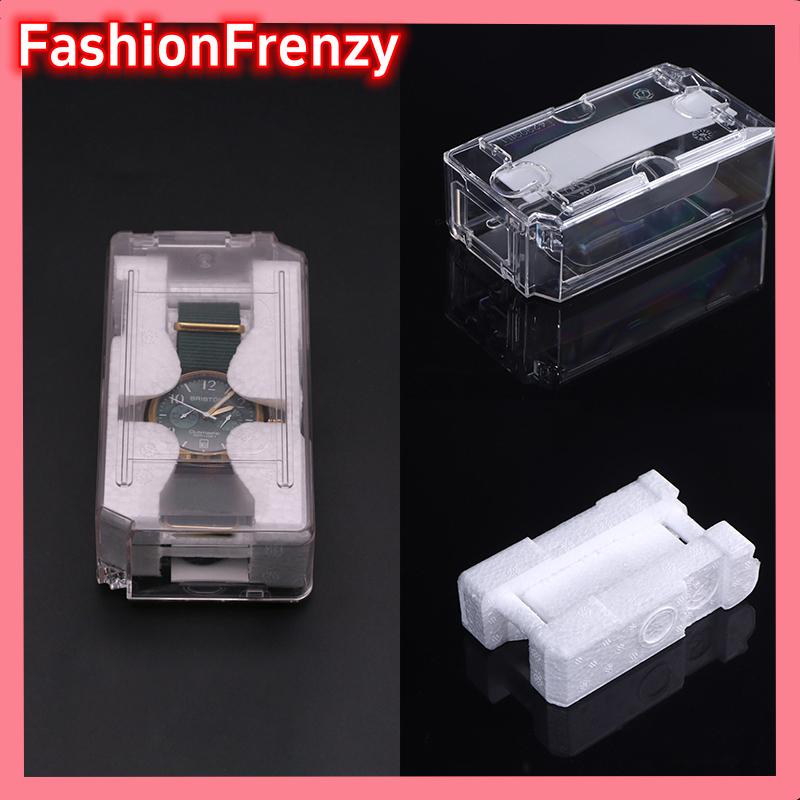 FashionFrenzyY Phổ đồ trang sức lưu trữ hộp hộp đồng hồ người đàn ông xem hộp cổ điển trong suốt duy nhất lưới hộp đồng hồ hộp quà tặng giáng sinh