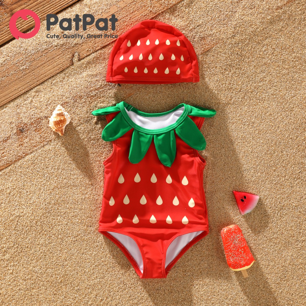  Patpat Bộ đồ bơi màu trơn siêu xúc giác 2 món cho bé gái 