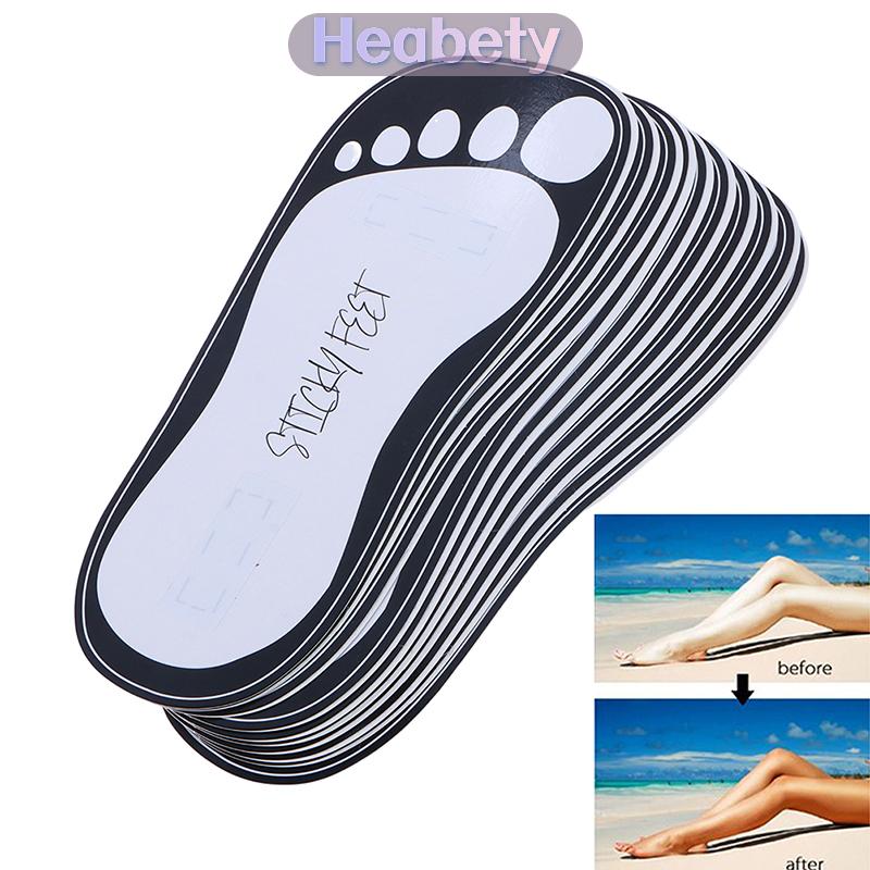 Heabety 10คู่รองเท้าสีแทนเหนียวสเปรย์เท้าสีน้ำตาลอุปกรณ์ป้องกันเท้าอาบแดด ราคา 105 บาท*ส่งฟรี
