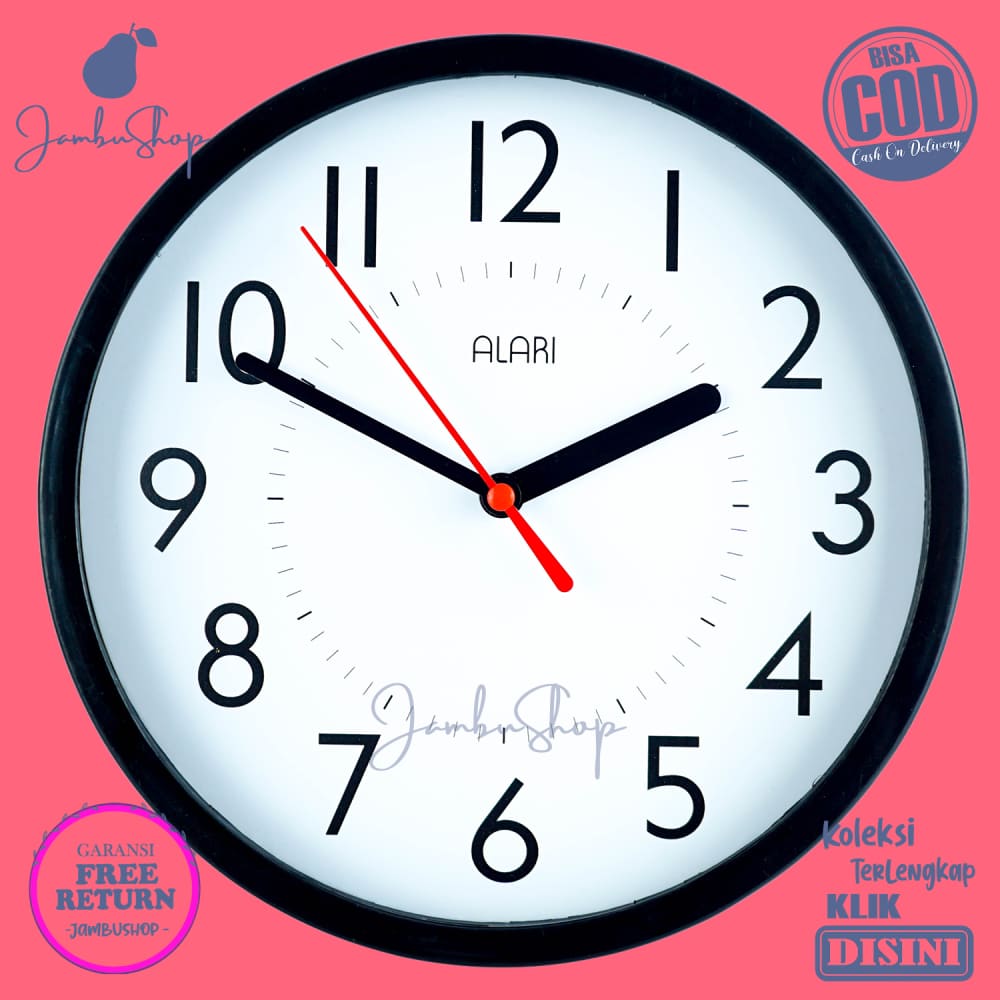 Jam Dinding Alari AL1209-1668 Minimalis Quartz Minimalis Hiasan Kamar BestSeller Besar