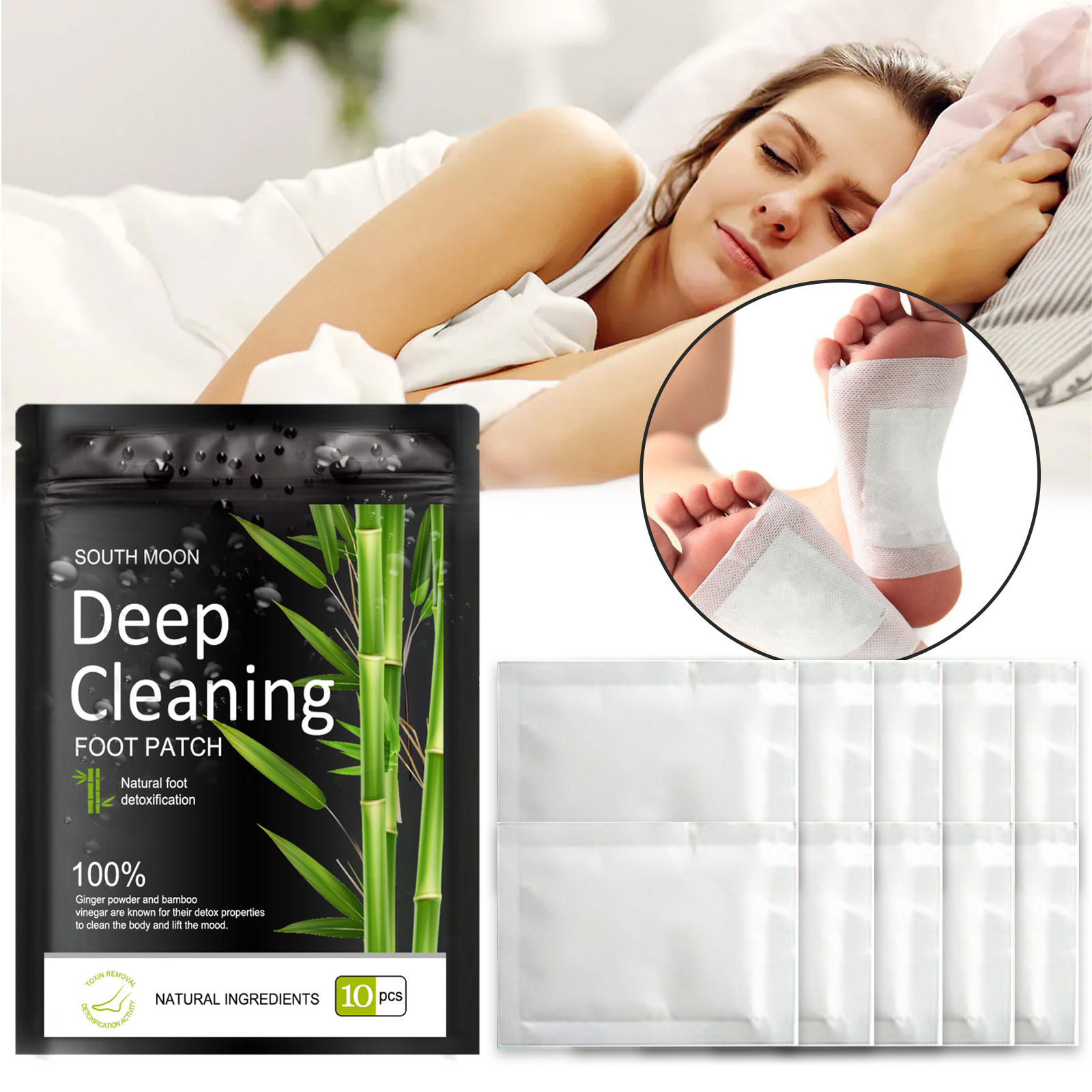 Deep Cleaning Foot Patch, Natural Ingredients Herbal Foot Patch, Overnight Foot Care for Relaxation, Deep Cleansing & Comfort, Natural Foot Detoxification, Body Cleansing and Foot Care Patches