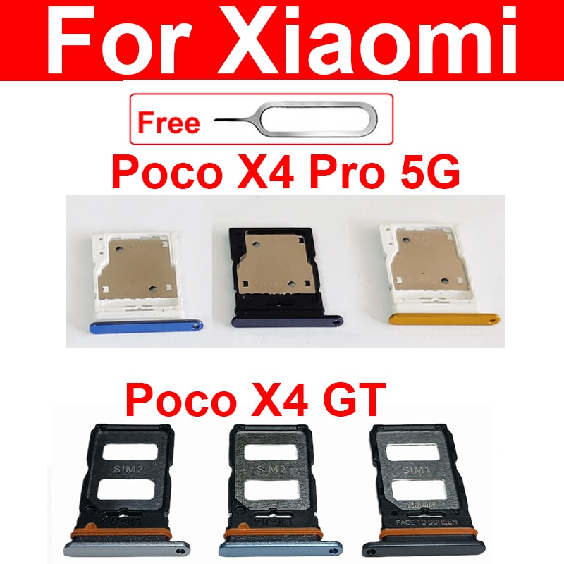Sim card tray for xiaomi poco x4 gt x4 pro 5g sim card slot micro sd card reader holder replacement parts