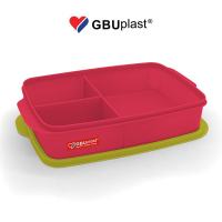 GBUplast Milano Kotak Makan Plastik Food Grade 3 Sekat Lunch Box Food Safe LB-200