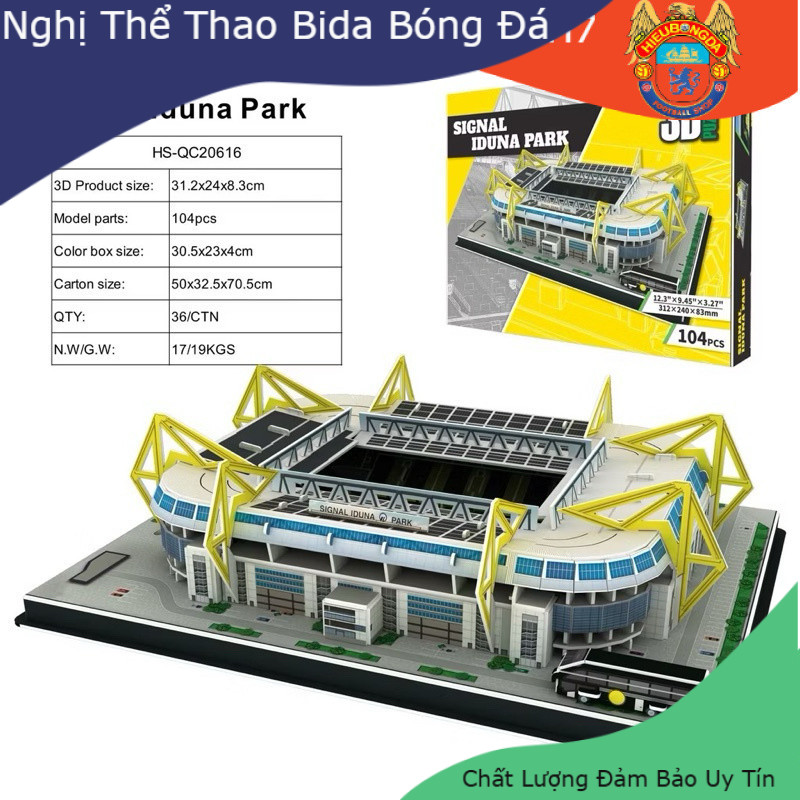 Mô hình sân vận động SVĐ Signal Iduna Park Dortmund đồ chơi lắp ghép sân vận động bóng đá mô hình giấy 3D độc đáo - Nghị Thể Thao Bóng Đá Bida