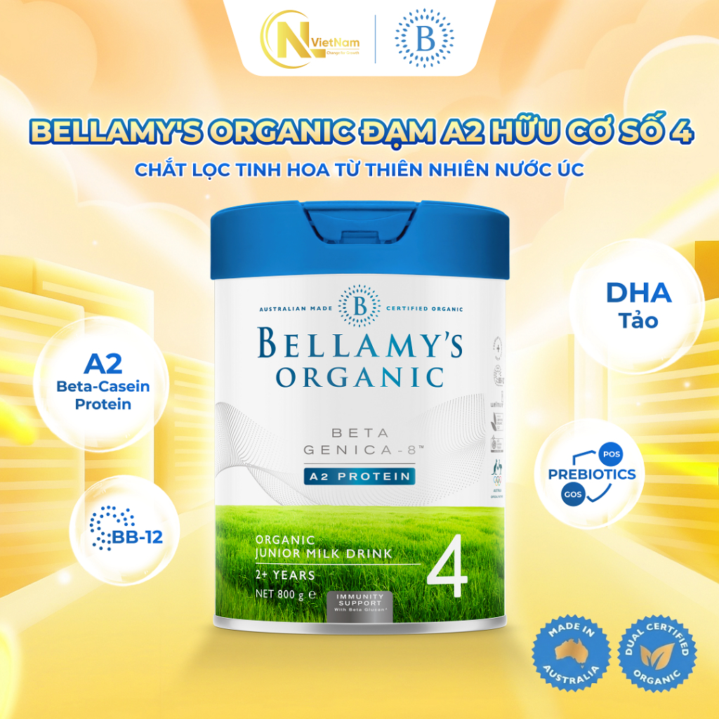 Sữa Hữu Cơ Bellamy's Organic A2 Số 4 800g