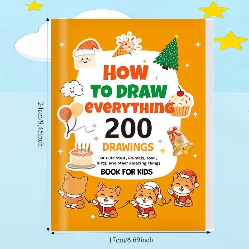 【Youer】 200 + Sách Vẽ từng bước-Cách vẽ bất cứ thứ gì cho những người đam mê vẽ tranh vẽ hướng dẫn quà tặng sinh nhật