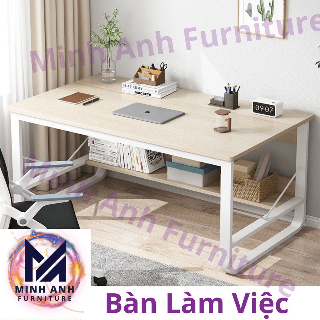 Bàn làm việc Chữ U cong có kệ,Bàn học có kệ lưu trữ dưới,màu sắc đa dạng,Chân thép sơn tĩnh điện.