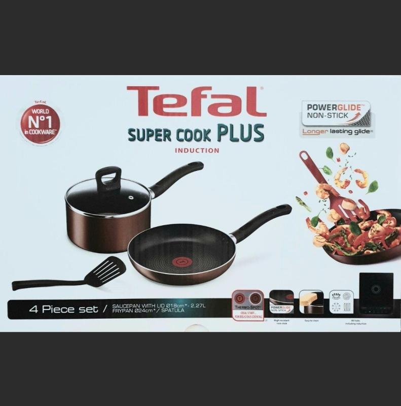 Tefal Induction Set of 4 18 cm pan with lid and 24 cm frypan with spatula Singapore