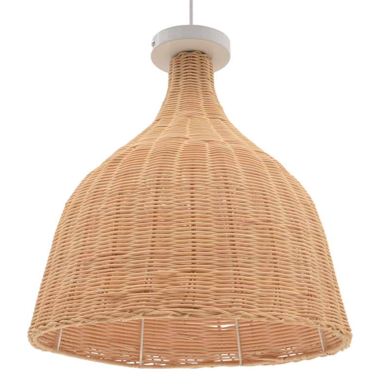 Tech-Rattan Lamp Pendant Light Vintage Hanging Lamp Shades E27 Living Room Dining Room Decor Cafe Re