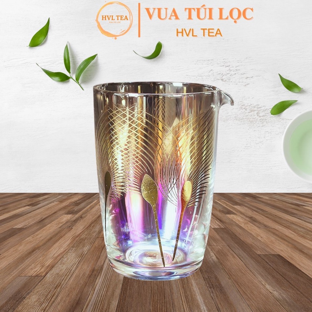 Chén tống uống trà thủy tinh, nhiều họa tiết, dày dặn chịu nhiệt - HVL TEA