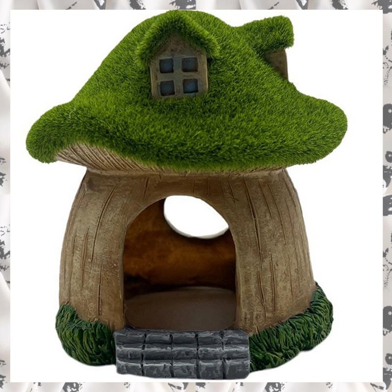Aquarium House Resin Fish Tank Caves Mushroom Hut Landscape Fish Cave Shrimp Hideout Shelter for Mini Small Fish Shrimp - 2