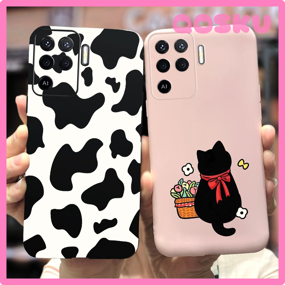 [Qosku] cho Oppo RENO 5 Lite rơi Oppo RENO 5 Pro 5F 5Z abdeckung nette kẹo gemalt fundas rơi für Oppo RENO 5 Pro RENO 5 F Z Lite weiche taschen