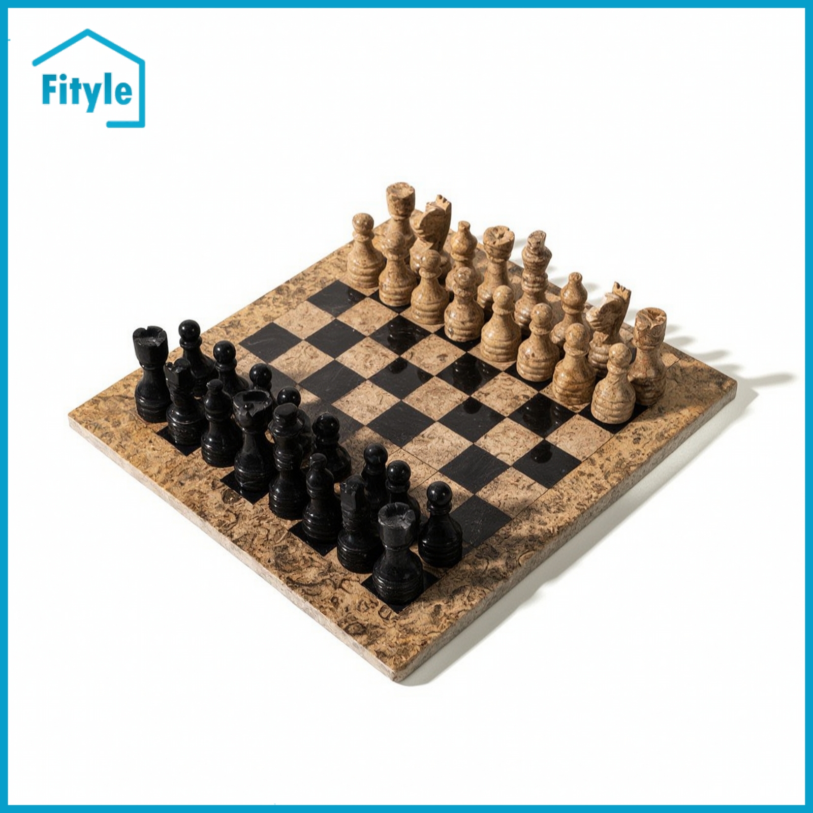 Fityle Square Chess Board with Pieces Compact Chess Ornament Classic Statue Elegant for Living Room, Shelf ราคา 7,302 บาท*ส่งฟรี