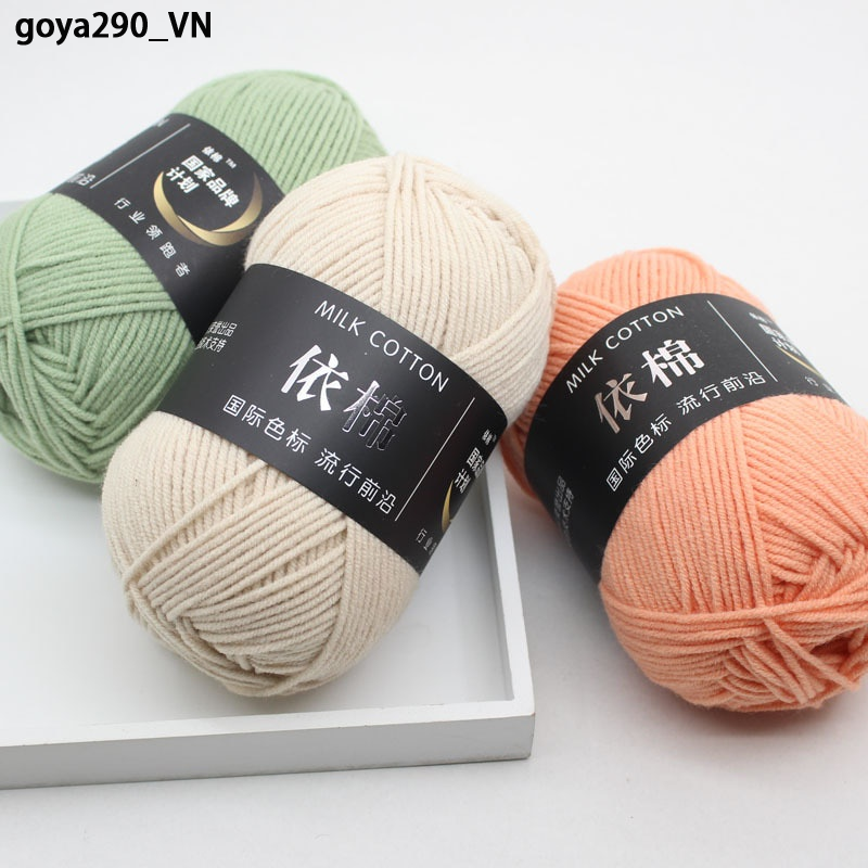 goya290 [Mã CLS2404B giảm 30k đơn 99k] 50g Cuộn Len Cotton Sữa 4 Sợi Mềm Chất Lượng Cao Thân Thiện Với Môi Trường