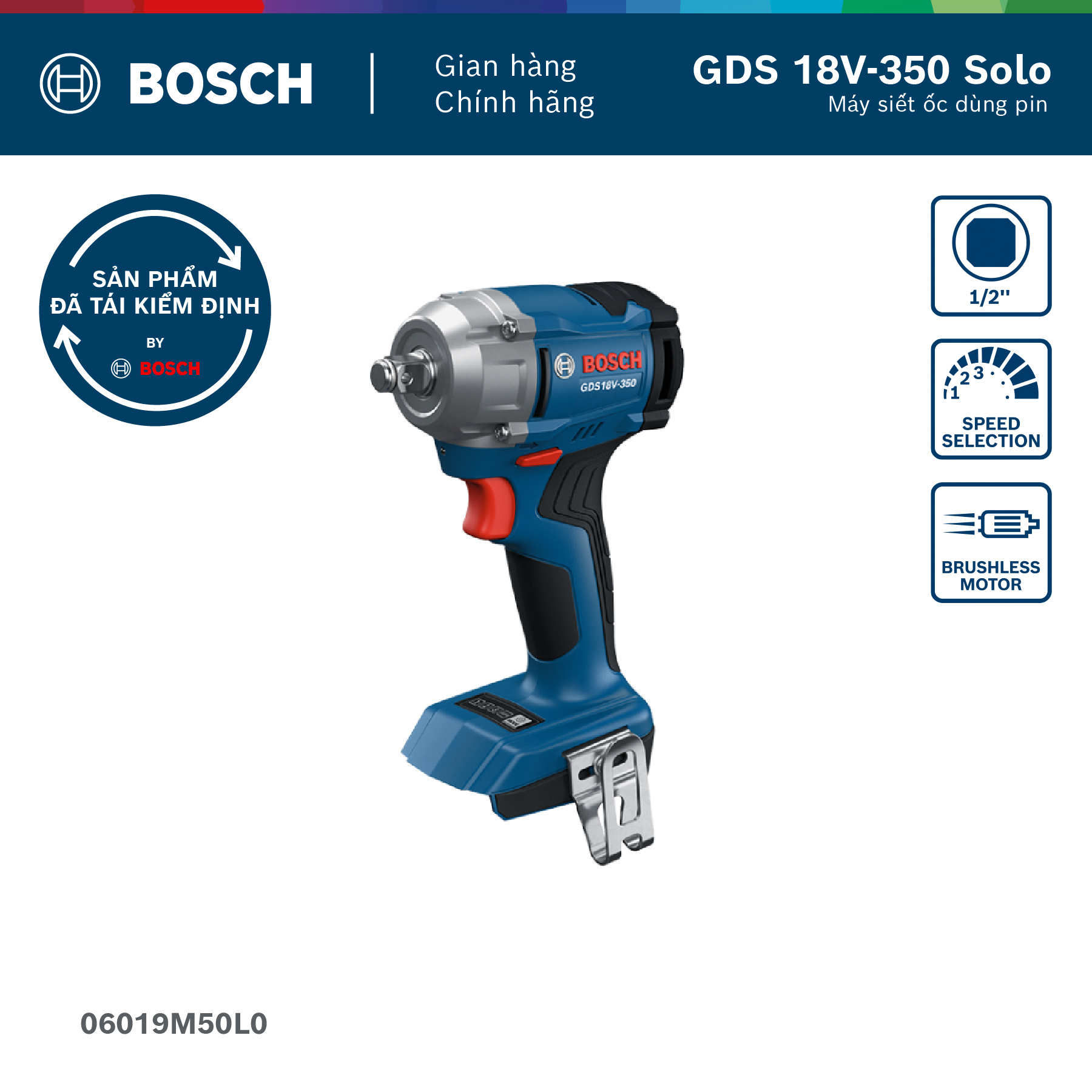 [Hàng kiểm định lại] Máy siết ốc dùng pin GDS 18V-350 Solo - Hoạt động ổn định có bảo hành 3 tháng