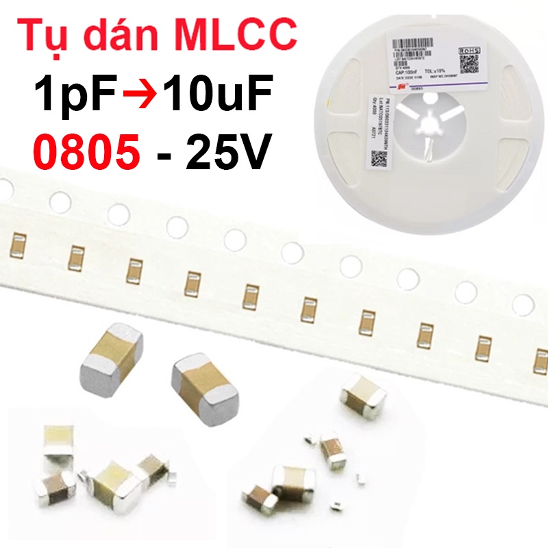 Tụ gốm, tụ dán đa lớp mlcc- size 0805- 25v