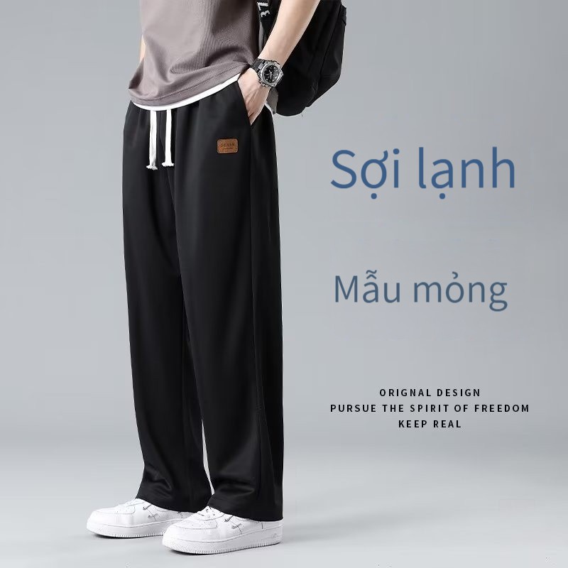 COD Hàng có sẵnM-5XL Bộ đồ thể thao ống rộng rộng thùng thình OOTD thời trang dành cho nam và nữ Quần thể thao dáng rộng dáng rộng đến mắt cá chân thường ngày cho cả nam và nữ Quần thường cỡ lớn màu trơn IOJ