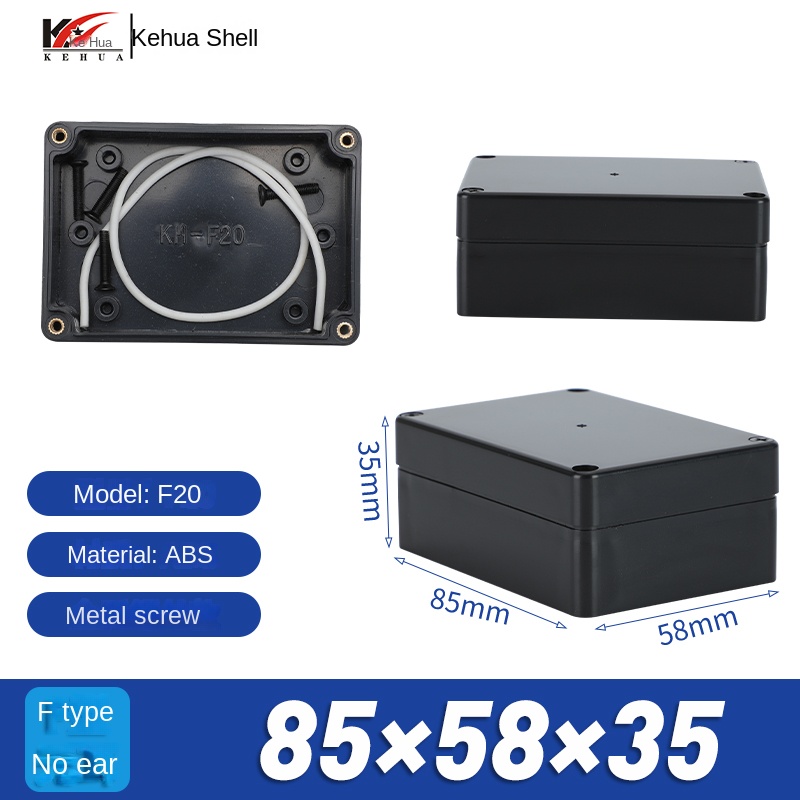 Vỏ Nhựa Chống Nước 83x58x33 mm (Đen) | Kehua F-type Xám Công Nghiệp IP65 Hộp Tủ Điều Khiển Tự Động Hóa Công Nghiệp