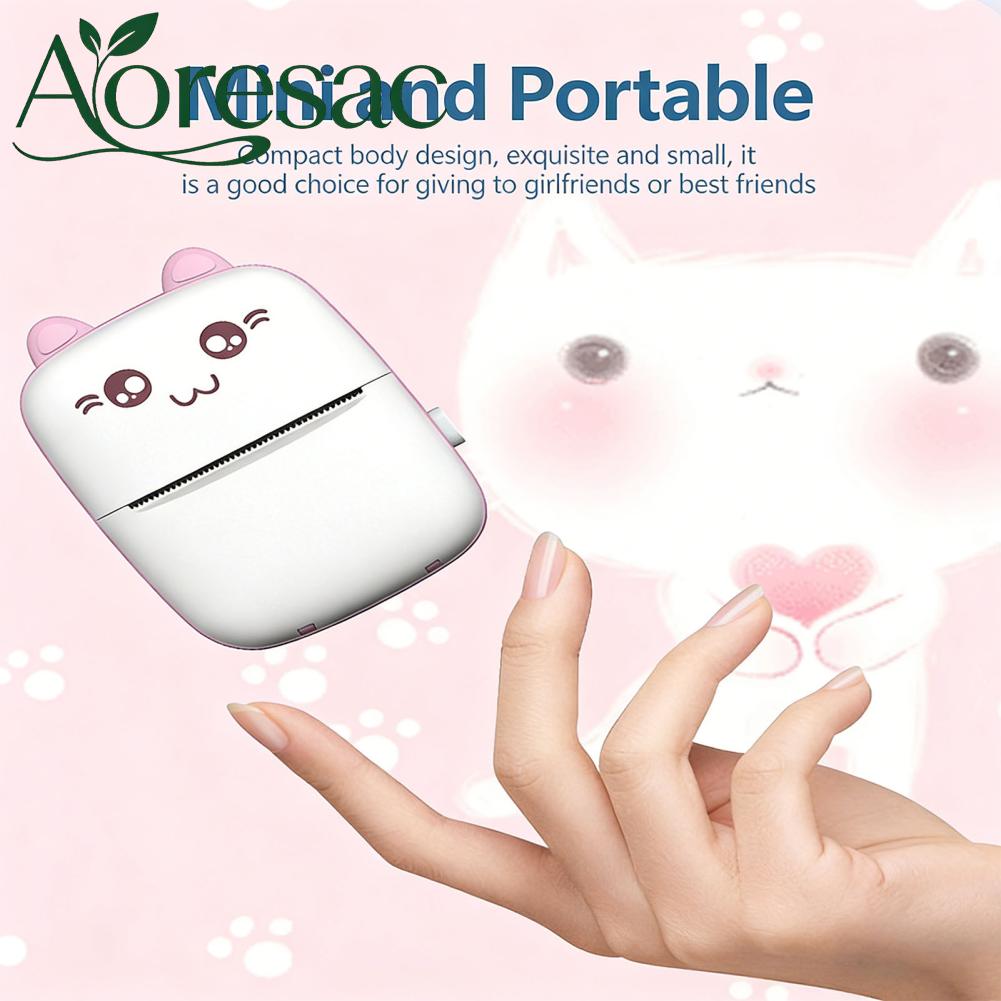 Aoresac เครื่องพิมพ์ฉลาก Bluetooth Roseate เครื่องพิมพ์ความร้อนไร้หมึกแบบพกพา 200DPI แบบชาร์จใหม่ได้พร้อมแอพสำหรับรายการช้อปปิ้งรูปภาพที่ผิดพลาด ราคา 1,370 บาท*ส่งฟรี