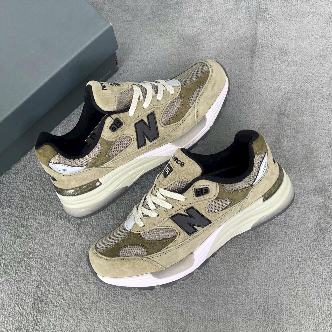 Giày Sneaker Running NB 992 JJJJOUND Grey, Giày Thể Thao NB992 Vàng Rêu Full Size 38-45