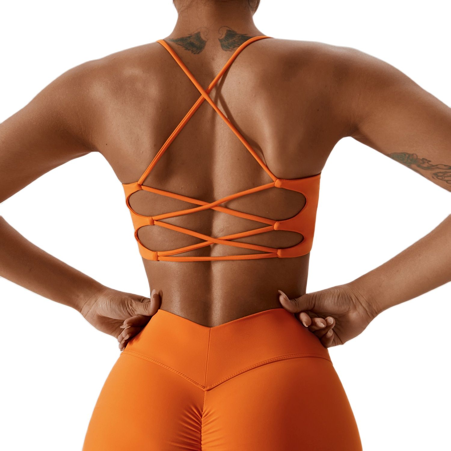 Women's tube top beauty back bralette seamless yoga sport bra