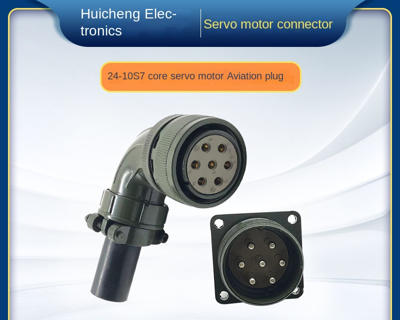 MS3108 Đầu Nối Động Lực Cho Động Cơ Servo Yaskawa, Mitsubishi, Fanuc - 24-10S, 7 Chân - đầu cong+ổ cắm vuông