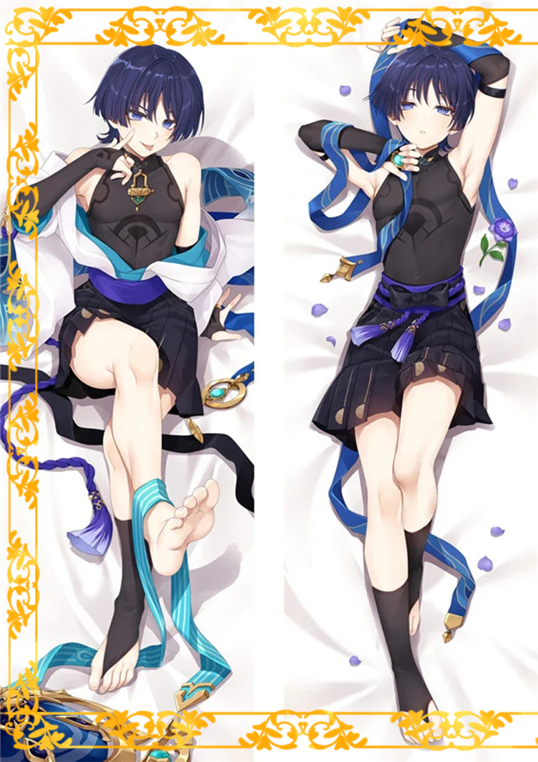 Anime trang trí Genshin Impact Wanderer Scaramuche Dakimakura Waifu gối bao gồm hai mặt in ôm cơ thể