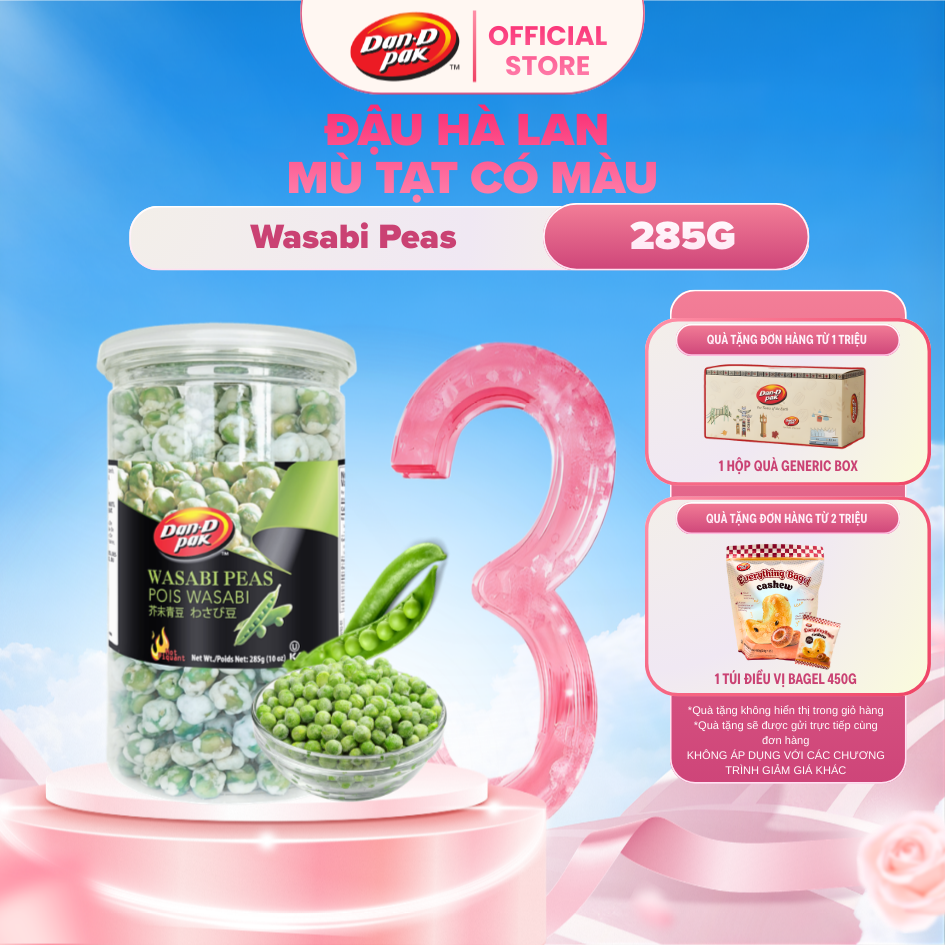 Đậu Hà Lan Mù Tạt Tư Nhiên Có Màu  I Wasabi Peas I 285g