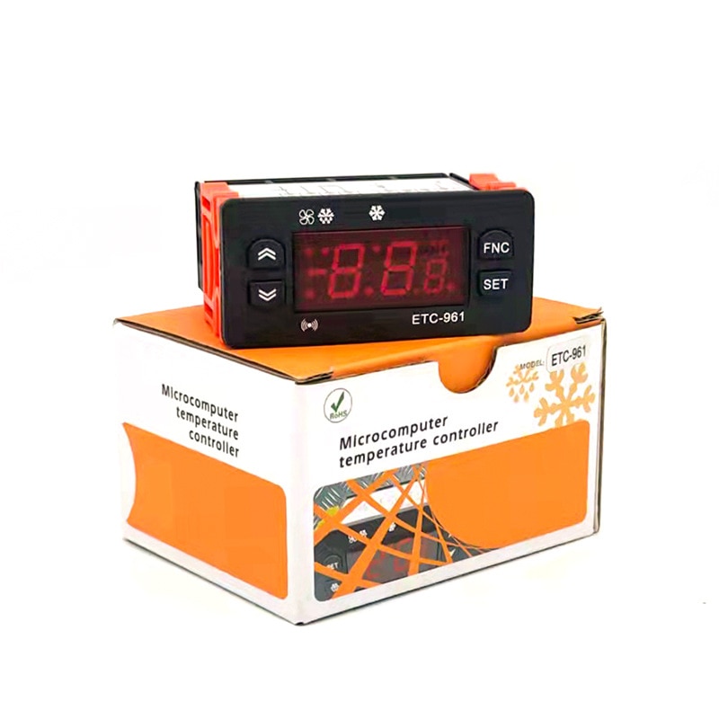 ETC-961 Mini Temperature Controller Microcomputer Digital Thermostat Refrigeration Alarm 220V NTC sensor Temperature Regulator
