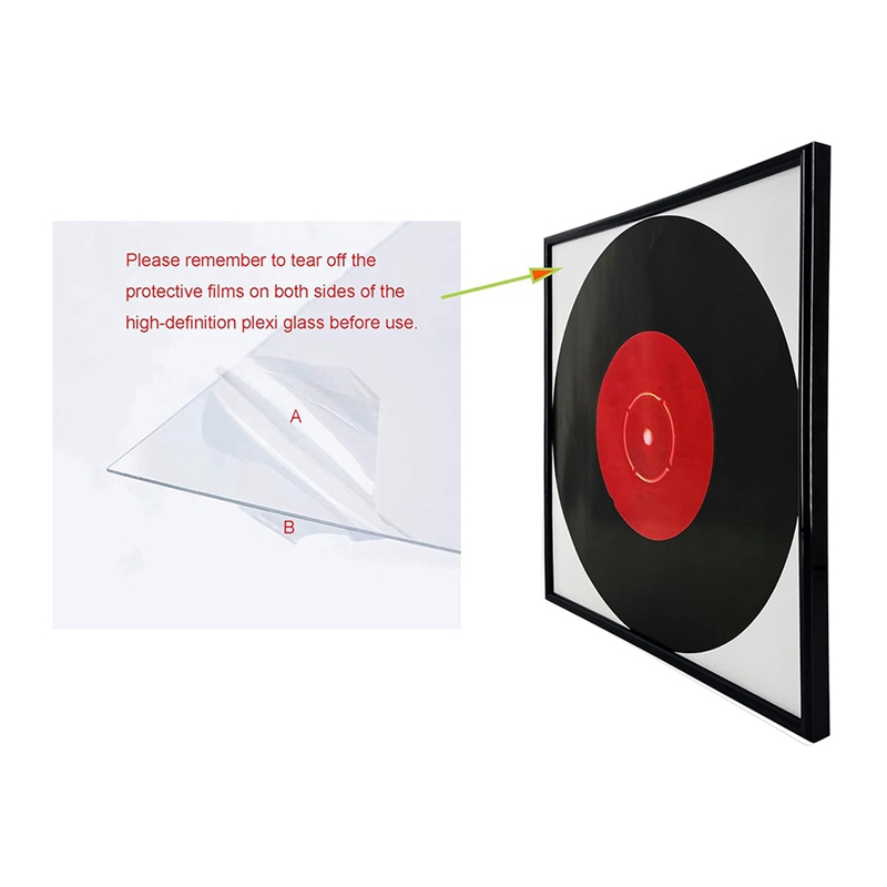 Vinyl LP Album Covers 12.5" X 12.5", 4-Pack Music Record Album Frame High Light Piano Finish