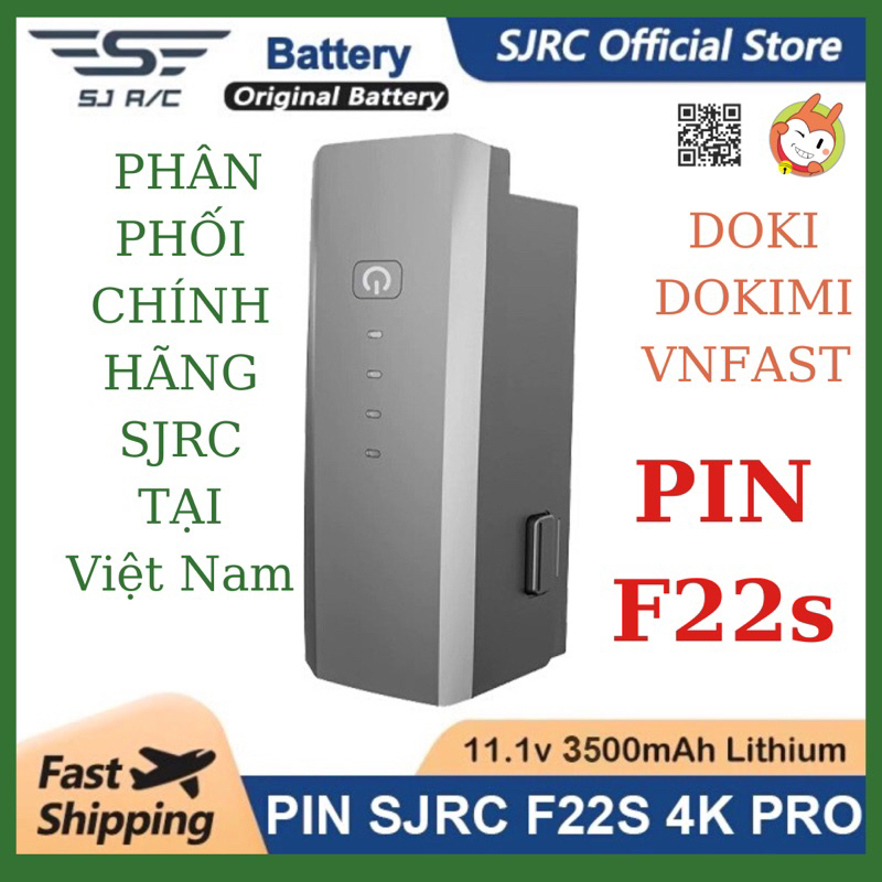  PIN FLYCAM SJRC F22s - Pin flycam F22s F22 - Không dùng sạc Nhanh - Chính hãng 