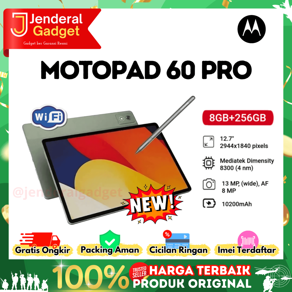 MotoPad 60 Pro 8/256GB Wifi Only Garansi Resmi ( FREE PEN ) Harga  6,099,000 Ringgit*Penghantaran Percuma