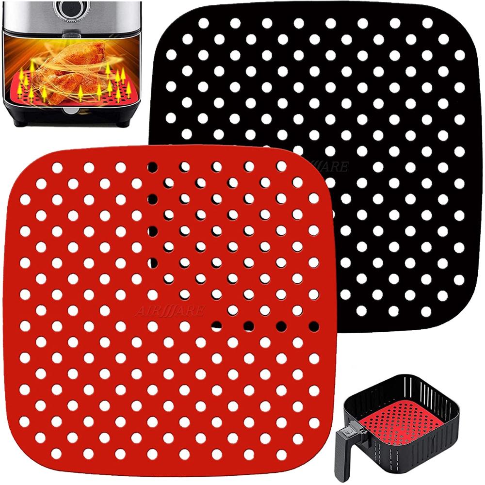 Jdpok hấp giỏ Silicone tái sử dụng không dính dầu thảm Tấm nước nồi chiên ít dầu lót dụng cụ làm bánh