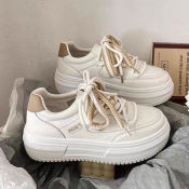 Korean Chunky fashion white sneakers for girl