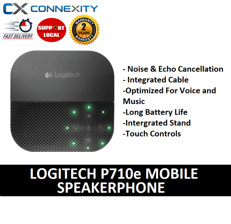 Logitech P710e Mobile Speakerphone | 980-000744 | Instant Conference Room | P710e | Logitech | Mobile Speakerphone | BLUETOOTH | USB CHARGING | NOISE CANCELLATION | 2505778 Singapore