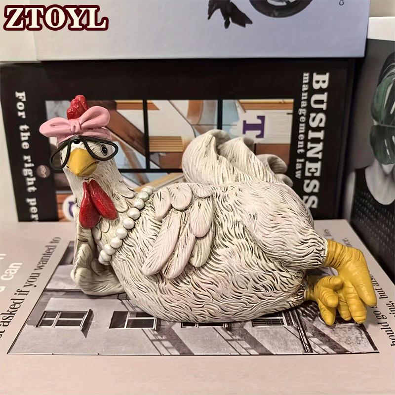 ZTOYL รูปปั้นไก่เรซินแบบชนบทรูปปั้น อรุณสวัสดิ์ รูปปั้นไก่เรซิ่นรูปสัตว์ในร่ม กลางแจ้งสวนสำหรับวางบนโต๊ะลานตกแต่งธีมเทพนิยาย ราคา 196 บาท*ส่งฟรี