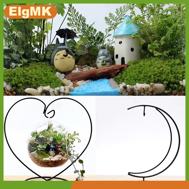 ElgMK Giá treo bằng sắt hình trái tim/mặt trăng sáng tạo Giá treo bình thủy tinh cho cây